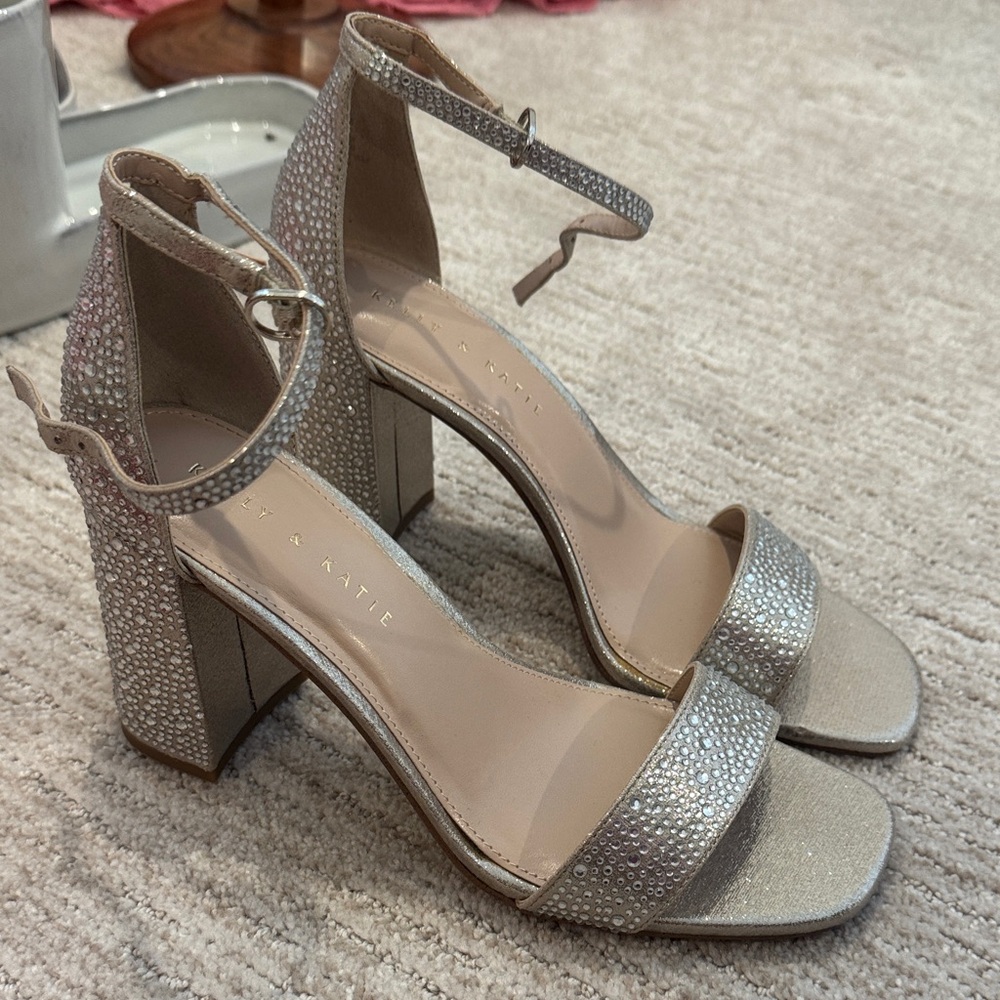 Kelly & Katie Shimmering Silver Heels